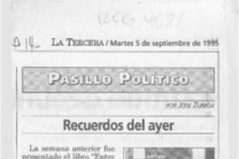 Recuerdos del ayer  [artículo] José Zúñiga.