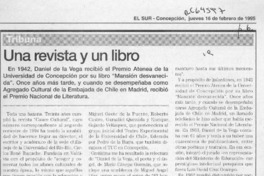 Una revista y un libro  [artículo] Sergio Ramón Fuentealba.