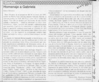 Homenaje a Gabriela  [artículo] Héctor Edo. Espinoza Viveros.