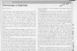 Homenaje a Gabriela  [artículo] Héctor Edo. Espinoza Viveros.