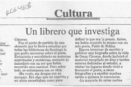 Un librero que investiga  [artículo] M. E. M.