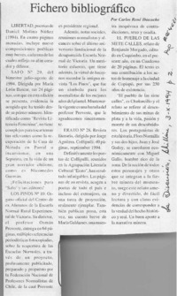 Fichero bibliográfico  [artículo] Carlos René Ibacache.