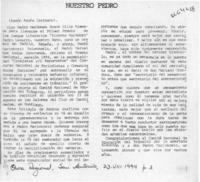 Nuestro Pedro  [artículo] Ramón Acuña Carrasco.