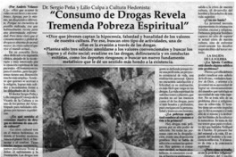"Consumo de drogas revela tremenda pobreza espiritual"