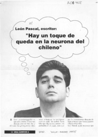 "Hay un toque de queda en la neurona del chileno"  [artículo] Lino Solís de Ovando.