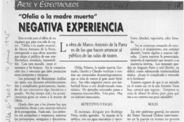Negativa experiencia  [artículo] Italo Passalacqua C.
