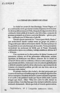La cuidad un cuerpo de citas  [artículo] Teresa Calderón.