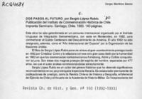 Dos pasos al futuro  [artículo] Sergio Martínez Baeza.