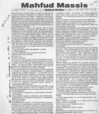 Mahfud Massis  [artículo] Matías Rafide.