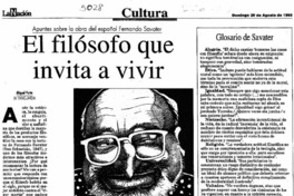 El filósofo que invita a vivir  [artículo] Miguel Porta.