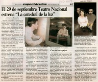 El 29 de septiembre Teatro Nacional estrena "La catedral de la luz"