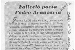 Falleció poeta Pedro Araucario  [artículo].