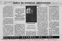 Sobre la amistad adolescente  [artículo].