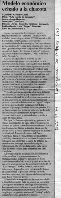 Modelo económico echado a la chacota  [artículo] Pedro Labra.