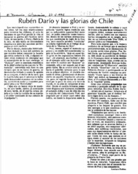 Rubén Darío y las glorias de Chile  [artículo] Lautaro Robles.