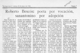 Roberto Bescós, poeta por vocación, sanantonino por adopción  [artículo].