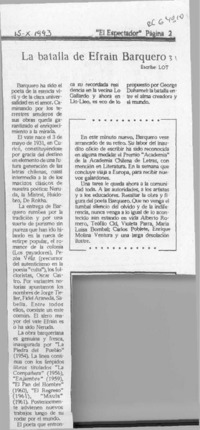 La batalla de Efraín Barquero  [artículo] Lot.