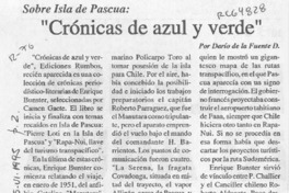 "Crónicas azul y verde"  [artículo] Darío de la Fuente D.