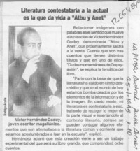 Literatura contestataria a la actual es la que da vida a "Atbu y Anet"  [artículo].