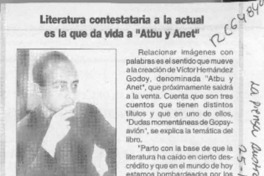 Literatura contestataria a la actual es la que da vida a "Atbu y Anet"  [artículo].