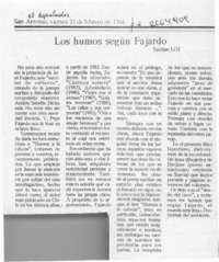 Los humos según Fajardo  [artículo] Lot.