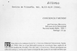 Conciencia y mundo  [artículo] Jorge Acevedo.