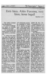 Está bien, Aldo Fuentes, está bien, eres legal!  [artículo] Lot.