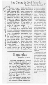 Las cartas de José Fajardo  [artículo] Roberto Bescós C.