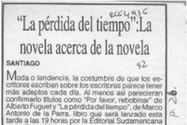 "La Pérdida del tiempo", la novela acerca de la novela  [artículo].