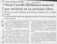 Oscar Carrillo adelantará material que incluirá en su próximo libro  [artículo].