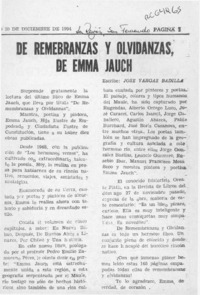 De remembranzas y olvidanzas, de Emma Jauch