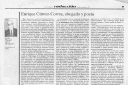 Enrique Gómez-Correa, abogado y poeta  [artículo] Manuel Salvat Monguillot.