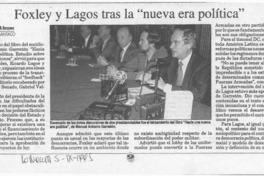 Foxley y Lagos tras la "nueva era política"  [artículo] B. Bezama.