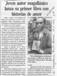 Joven autor magallánico lanza su primer libro con historias de amor  [artículo].