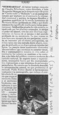 Siddhartha  [artículo] Pedro Labra.