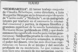 Siddhartha  [artículo] Pedro Labra.