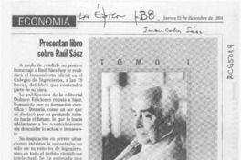 Presentan libro sobre Raúl Sáez  [artículo].