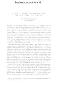 El Rey y la Reina, de Ramón Sender, y el encuentro con "el otro"