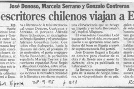 Tres escritores chilenos viajan a España  [artículo].