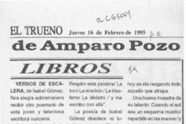 Versos de escalera  [artículo] Amparo Pozo.