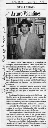 Arturo Volantines  [artículo].