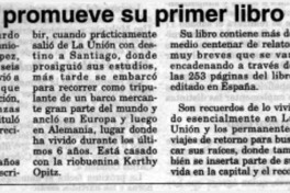 Unionino promueve su primer libro  [artículo].