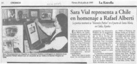 Sara Vial representa a Chile en homenaje a Rafael Alberti  [artículo].
