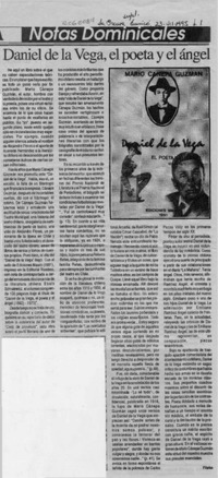Daniel de la Vega, el poeta y el ángel  [artículo] Filebo.