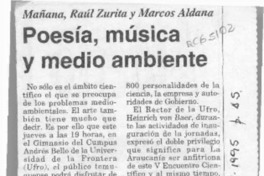 Poesía, música y medio ambiente  [artículo].