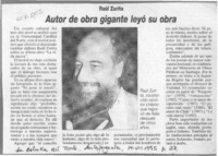 Autor de obra gigante leyó su obra  [artículo].