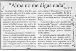 "Alma, no me digas nada"  [artículo].