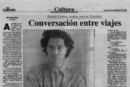 Conversación entre viajes  [artículo] María Eugenia Meza.