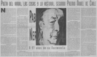 Poeta del amor, las cosas y la historia, segundo Premio Nobel de Chile