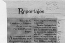 Ricardo A Latcham, a 30 años de su muerte  [artículo].